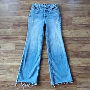 BDG Size 26 High Rise Raw Hem Flare Jeans